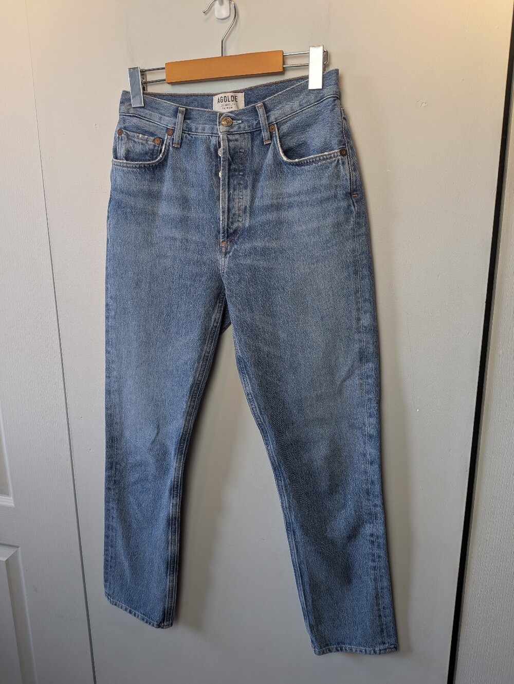 AGOLDE High Rise Straight Leg Jeans Women Size 26 Classic Fit 99% Cotton